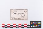 Etikett zu Bronzebreitrandschüssel (NHMW-PRAE-002321)